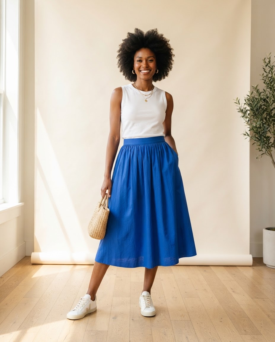 The all-day cotton skirt